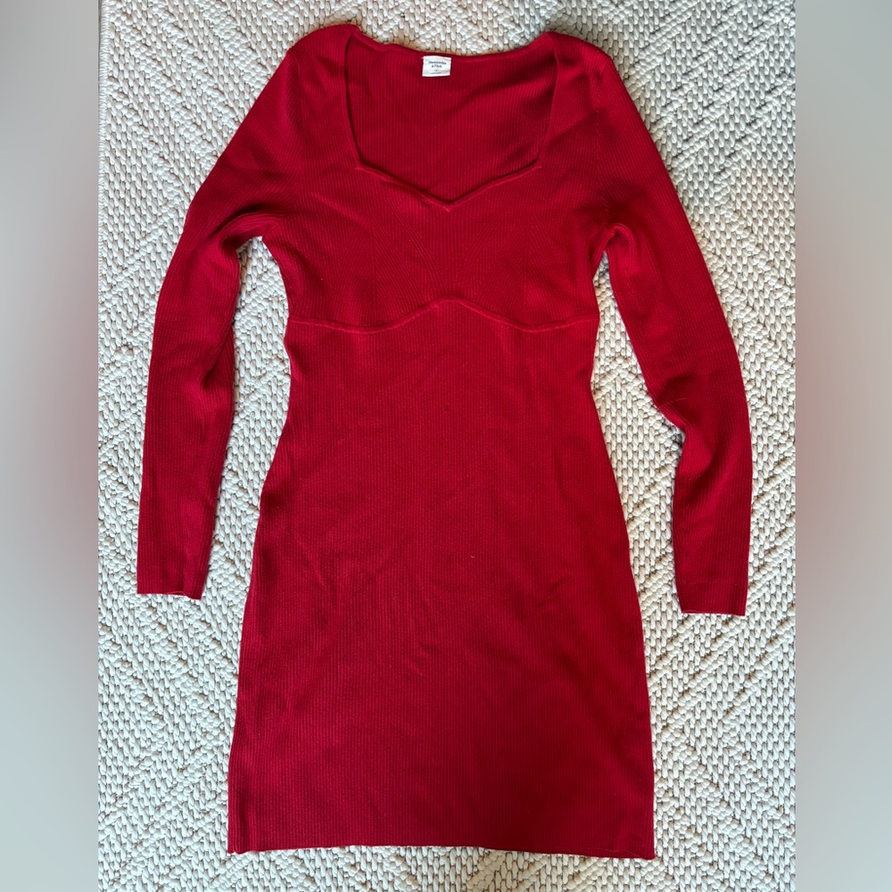 Abercrombie Red Sweater Mini Dress Large Tall